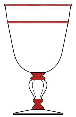 3325 Clear &amp; Gold Ruby by Steuben