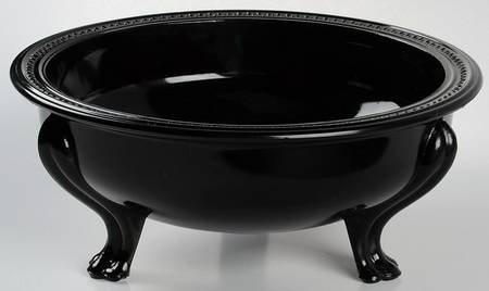 1002 Black 6" 3-Toed Footed Bowl