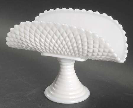Diamond Milk Glass Banana Basket