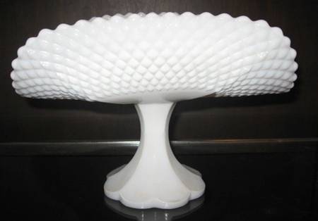 Diamond Milk Glass Banana Stand