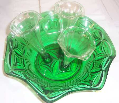 Bristol Antique Green (4 Piece) Large Epergnette Set
