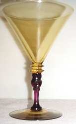 5154 Amber and Amethyst Water Goblet