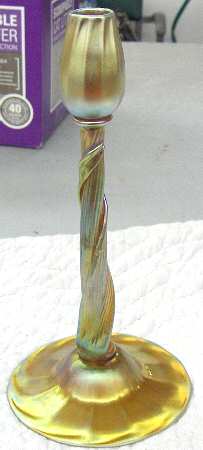 Gold Aurene 5" Single Light Candlestick