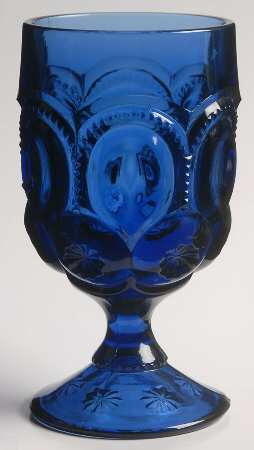 Moon and Star Cobalt Blue Water Goblet
