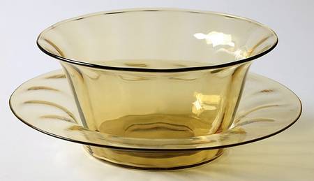 1504 Amber Finger Bowl & Underplate