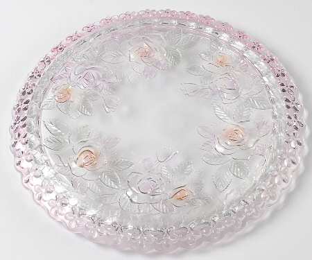 Beauty Rose Footed Cake Plate