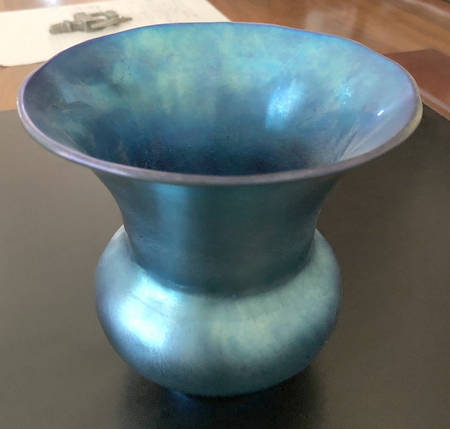 Blue Aurene 5" Flower Vase