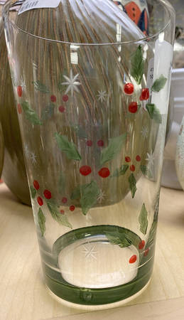 Holly Berry Green Highball Glass