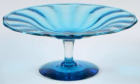 Celeste Blue Round Compote (Height X Width)