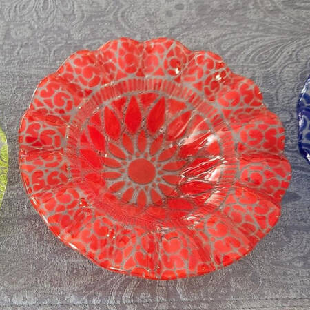 Embassy Green 6" Round Crimped Bowl