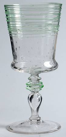 6362 Clear (Green Bands) Water Goblet