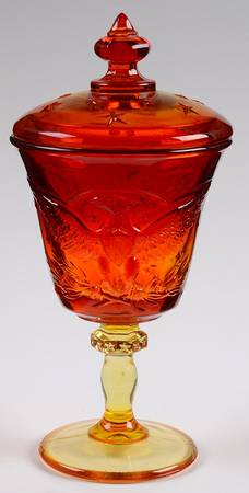 Eagle Amberina Candy Jar & Lid