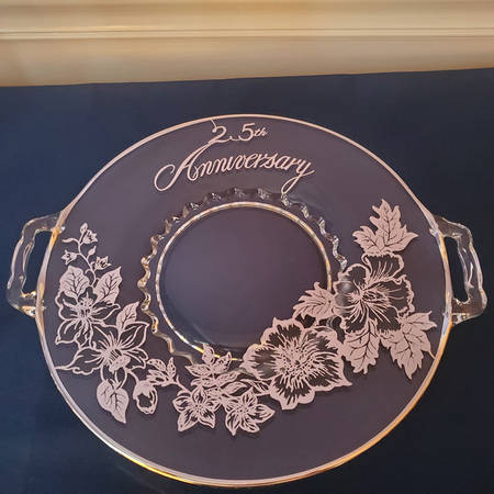 Anniversary Handled Cake Plate