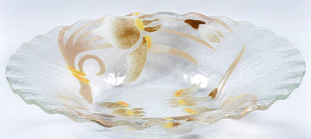 Art Glass 11" Shallow Round Bowl