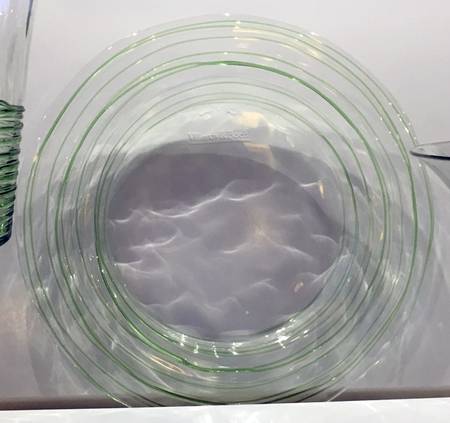 3551 Green Reeding Luncheon Plate