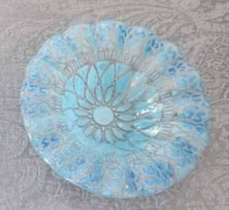 Embassy Light Blue 6" Round Crimped Bowl