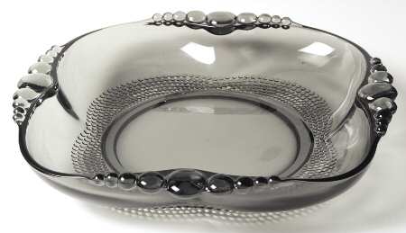 Teardrop Smoke 12" Handled Bowl