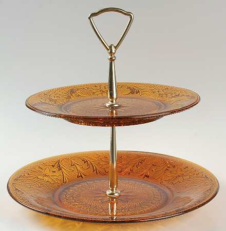 Sandwich Amber (Collection) 2 Tier Serving Tray
