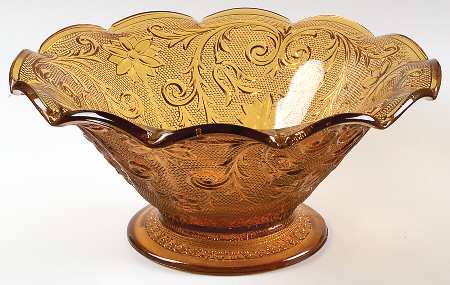 Sandwich Amber (Collection) 10" Footed Console Bowl