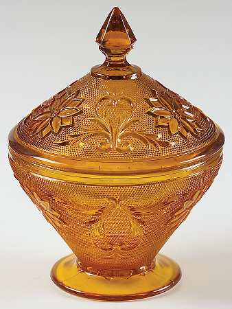Sandwich Amber (Collection) Candy Dish & Lid