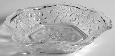 Sandwich Clear Hexagonal Bowl