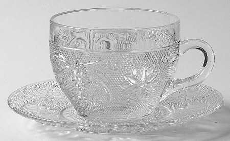 Sandwich Clear Cup & Saucer Set