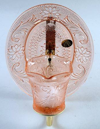 Sandwich Peach (Pink)(Collection) Candle/Wall Sconce (8" Oval Tray & Candle Votive)