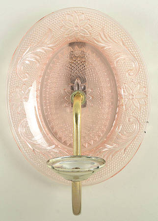 Sandwich Peach (Pink)(Collection) Glass&Metal Base for Candle/Wall Sconce No Votive