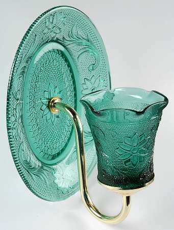 Sandwich Spruce Green(Collection) Candle/Wall Sconce (8" Oval Tray & Candle Votive)