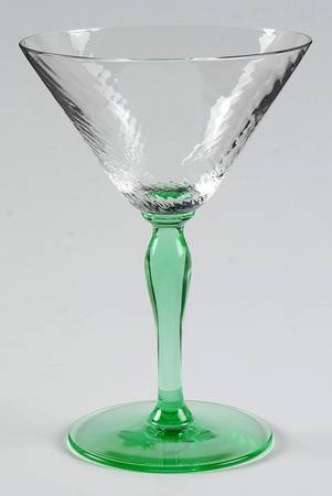 14187 Green Spiral Optic Champagne/Tall Sherbet