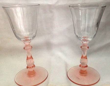 15001 Pink (Pink Stem, Clear Bowl) Claret Wine