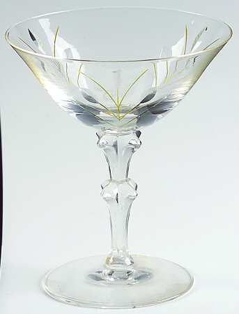 Aloha Clear (Amber In Cut) Champagne/Tall Sherbet