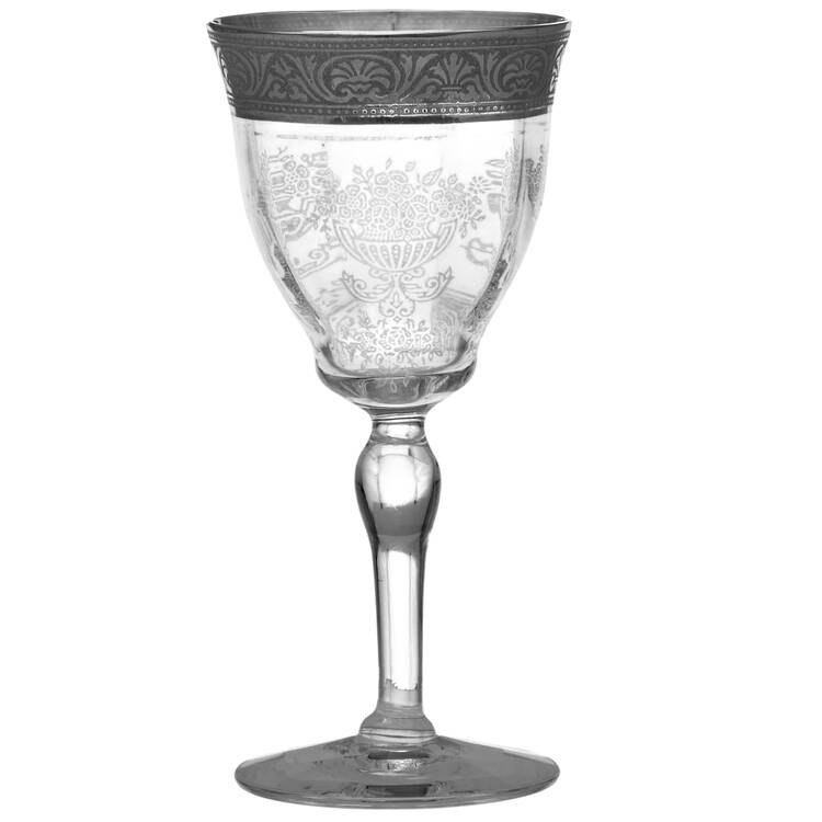 Athens Diana Clear (Platinum Encrusted) Cordial Glass