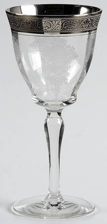 Athens Diana Clear (Platinum Encrusted) Wine Glass