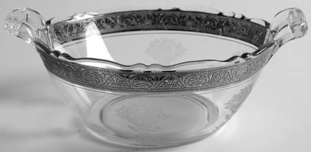 Athens Diana Clear (Platinum Encrusted) Flat Open 2 Handled Jam/Jelly