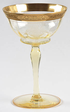 Athens Diana Gold (Yellow, Gold Encrusted) Champagne/Tall Sherbet