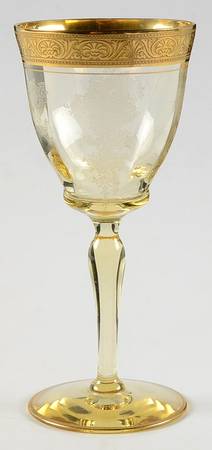Athens Diana Gold (Yellow, Gold Encrusted) Wine Glass