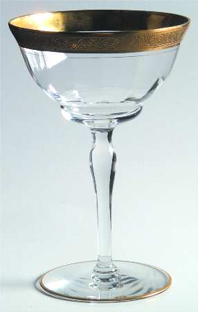 Athens Clear (Gold Encrusted, Optic) Champagne/Tall Sherbet
