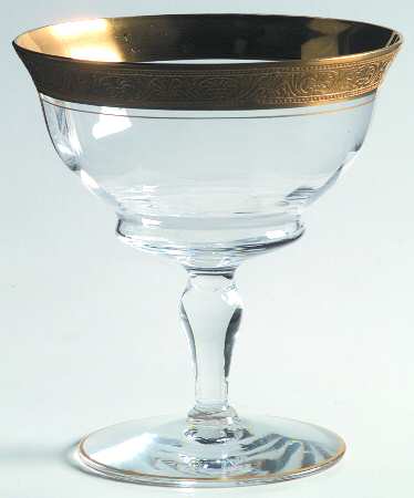 Athens Clear (Gold Encrusted, Optic) Low Sherbet