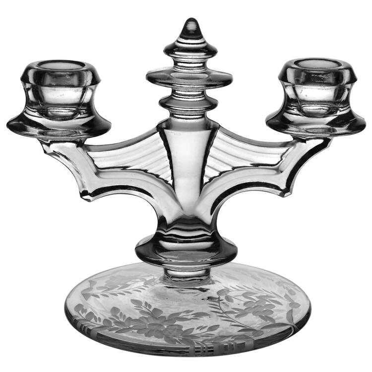 Byzantine Clear (Stem 15037) Double Light Candlestick