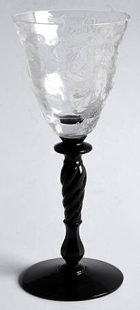 Byzantine Black (Clear Bowl) Wine Glass