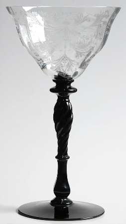 Byzantine Black (Clear Bowl) Champagne/Tall Sherbet