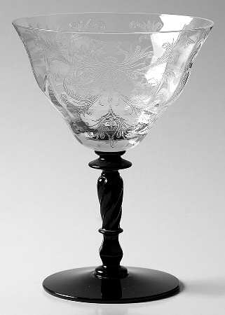 Byzantine Black (Clear Bowl) Low Sherbet