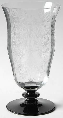 Byzantine Black (Clear Bowl) Footed Tumbler