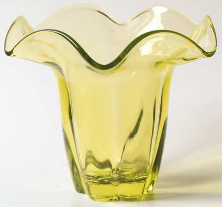 Canterbury Citron 4" Crimped Vase