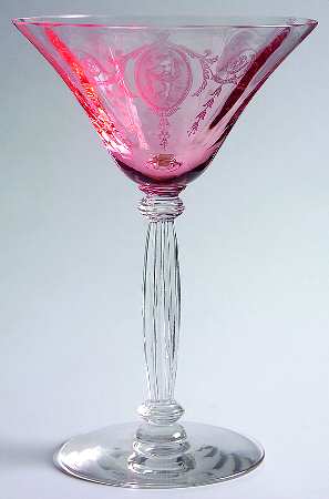 Classic Pink (Stem 15024, Pink Etched) Champagne/Tall Sherbet