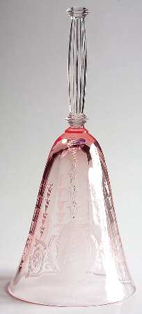 Classic Pink (Stem 15024, Pink Etched) Bell Made From Goblet