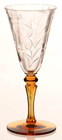 Cut 405 Amber and Clear Wine Glass