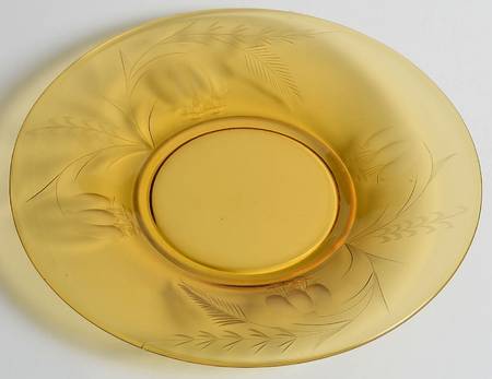Cut 405 Amber and Clear Bread & Butter Plate