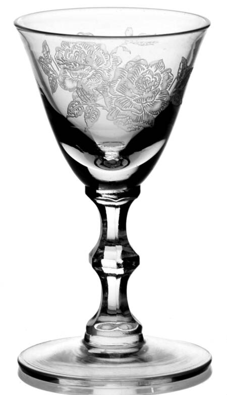 Damask Rose Cordial Glass